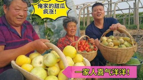 家人吃瓜现场,笑声连连温馨瞬间